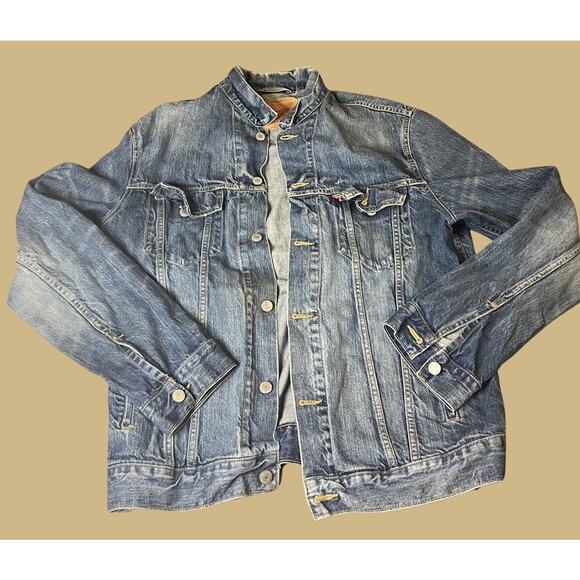 LEVI Denim Button Down Trucker Jacket, Strauss & Co, Medium Wash| Men’s Size: L - Picture 1 of 12